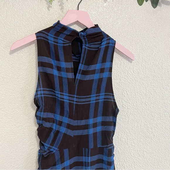 NWT A.L.C. Iggy Plaid Draped High-Neck Assymetrical Dress - Picture 10 of 13